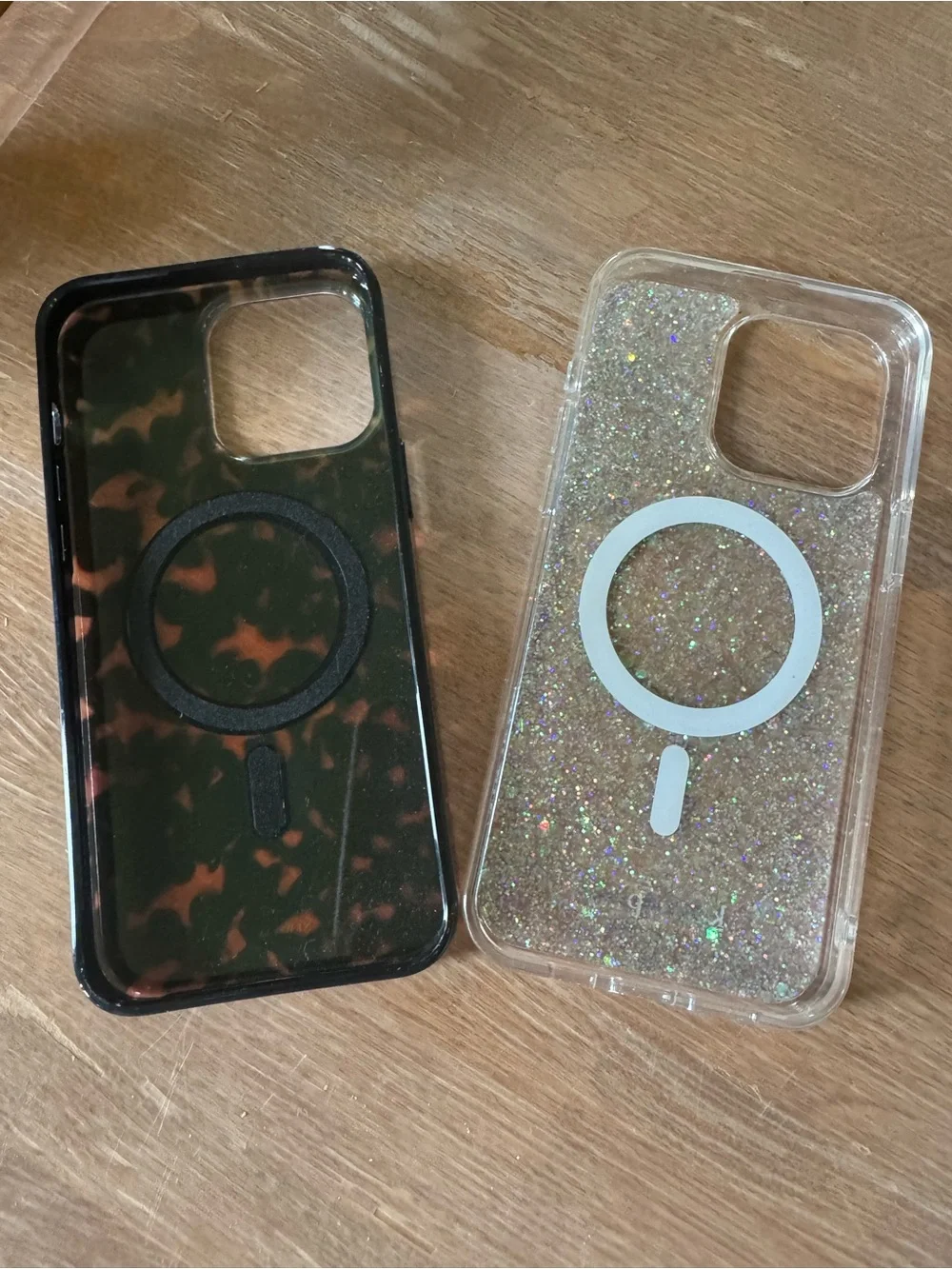 kate spade Black and Brown Tortoiseshell and silver glitter style iPhone Case